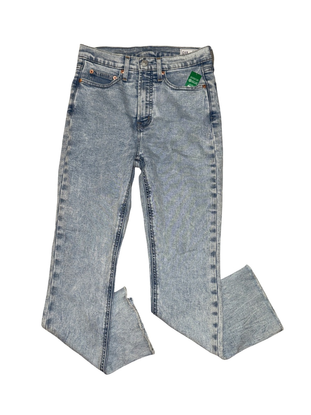 GAP Vintage Slim High Rise Jeans 26 2P Light Wash Split Hem NWT